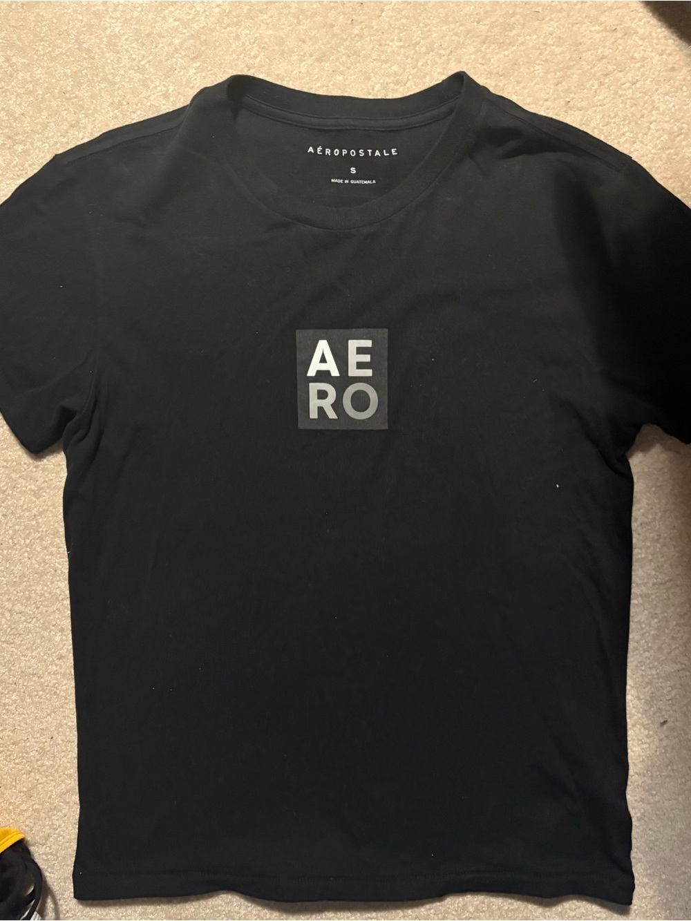 Aeropostale Black Short-Sleeve AERO Logo Tee